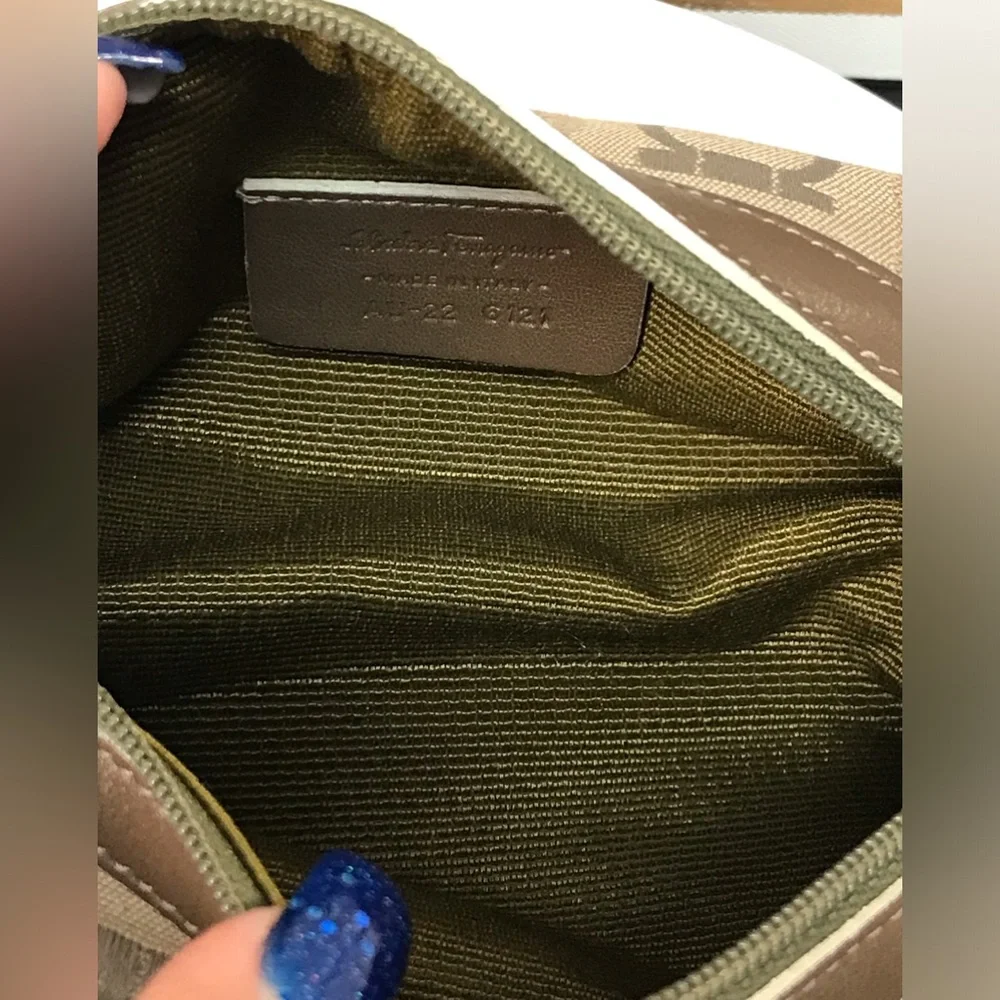 Salvatore Ferragamo Gancini Canvas/Leather Cosmetic Pouch Bag 😍